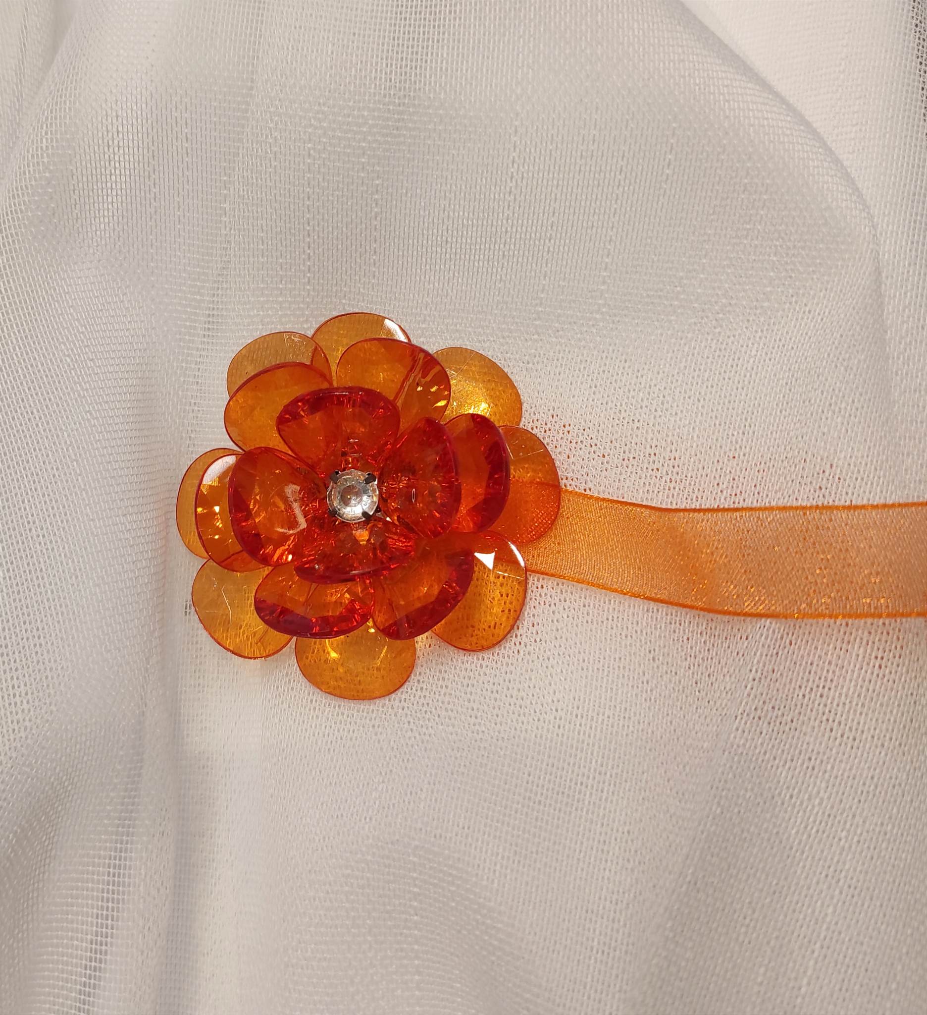 Magnet krištáľový kvet oranžový