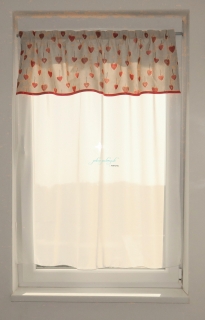 Hotová záclona s ozdobným volánom s VINTAGE vzorom